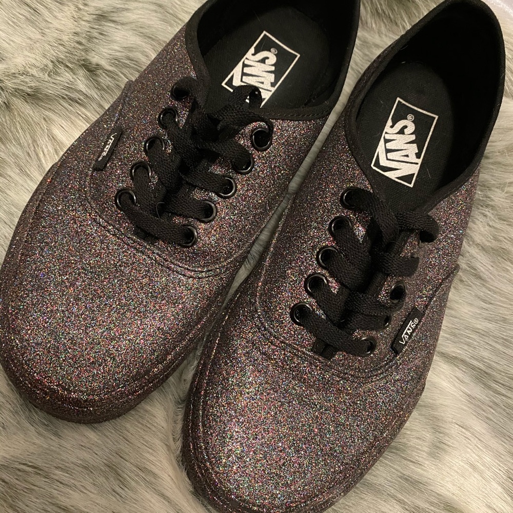 **BLACK GLITTER VANS**